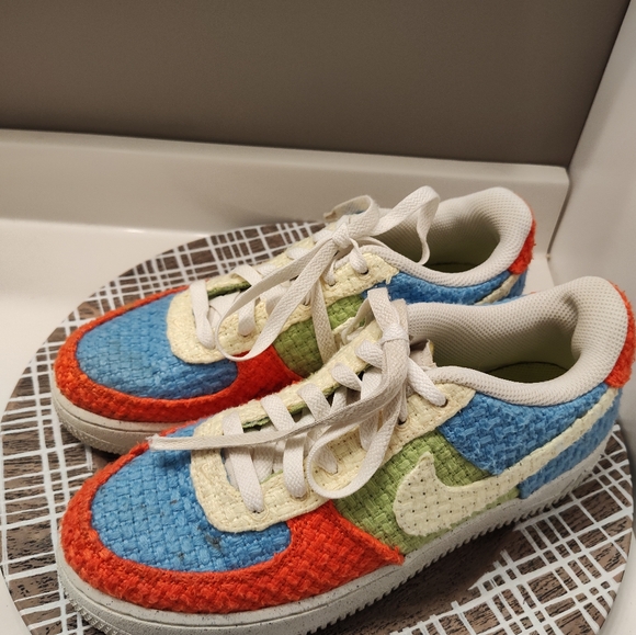 🥳GUC Nike Air Force 1 Low Top LV8 Next Nature TD Hemp Multicolor Sneaker, 6Y - Picture 7 of 16